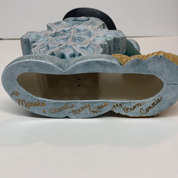 Hand painted Ceramic Snowflake Snowman - Picture 6 of 8